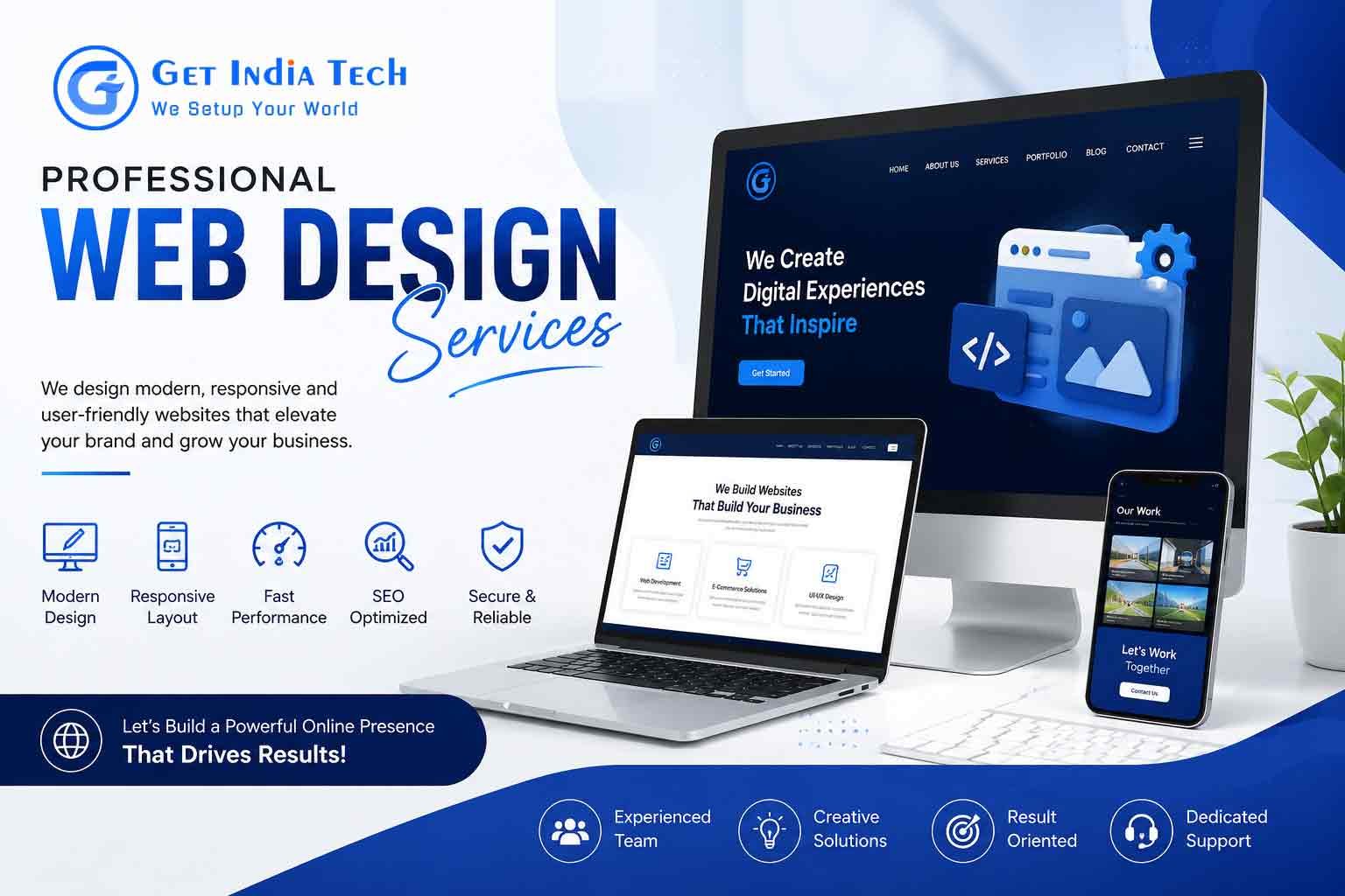 Professional web design services in Kolkata and Hooghly by Get India Tech creating responsive SEO-friendly business websites